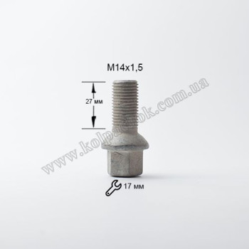 Болт сфера 14х1, 5х27 FEBI 18913, Mercedes-Benz Болт сфера 14х1, 5х27 FEBI 18913, Mercedes-Benz
