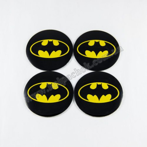 Наклейки для ковпачків на диски Batman жовтий (56мм)