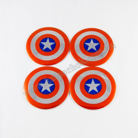 Наклейки для ковпачків на диски Captain America (56мм)