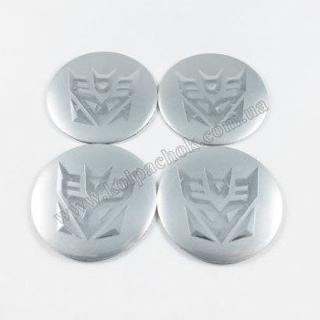 Наклейки для ковпачків на диски Transformers срібло/2 (56мм)