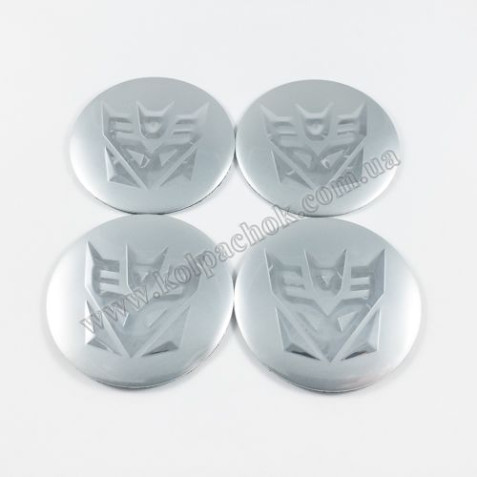 Наклейки для колпачков на диски Transformers серебро/2 (56мм)