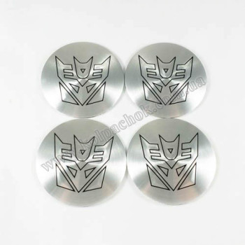 Наклейки для колпачков на диски Transformers серебро/черный кант/2 (56мм)