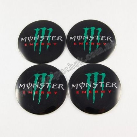 Наклейки для ковпачків на диски Monster Energy чорні (56мм)