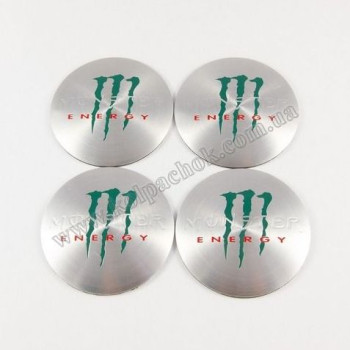 Наклейки для ковпачків на диски Monster Energy хром (56мм) Наклейки для ковпачків на диски Monster Energy хром (56мм)