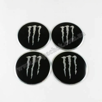 Наклейки для ковпачків на диски Monster Energy хром/2 (56мм)