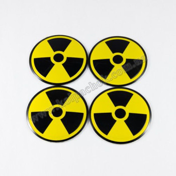 Наклейки для ковпачків на диски Toxic чорно-жовті (56мм)