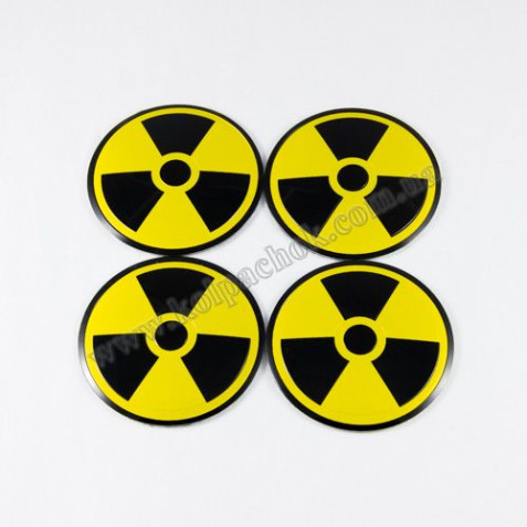 Наклейки для ковпачків на диски Toxic чорно-жовті (56мм)