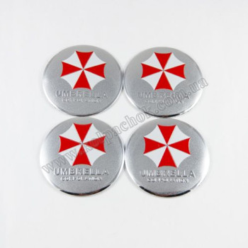 Наклейки для ковпачків на диски Umbrella Corporation сірі (56мм) Наклейки для ковпачків на диски Umbrella Corporation сірі (56мм)